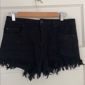 Elan International Black Fringe shorts